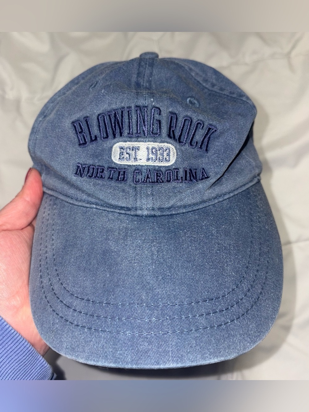 Blowing Rock North Carolina Cap Hat Adjustable Strap Back Unisex Light Blue